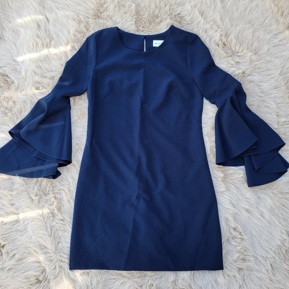 Milly Crew Neck Bell Sleeve Dress